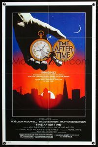 7k776 TIME AFTER TIME 1sh '79 directed by Nicholas Meyer, cool fantasy artwork by Noble!