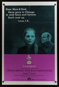 7k735 T.R. BASKIN 1sh '71 close-up image of Candice Bergen & Peter Boyle!