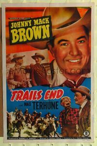 7k793 TRAIL'S END 1sh '49 cowboys Johnny Mack Brown & Max Terhune!