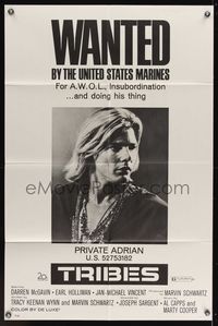 7k799 TRIBES 1sh '71 Jan-Michael Vincent is wanted by the United States Marines!