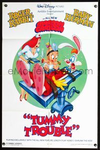 7k804 TUMMY TROUBLE DS 1sh '89 Roger Rabbit & sexy Jessica with doctor Baby Herman!