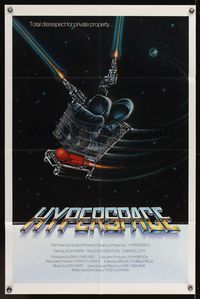 7s488 HYPERSPACE int'l 1sh '84 Star Wars parody, wacky grocery cart in space artwork!