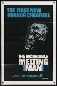 7s503 INCREDIBLE MELTING MAN 1sh '77 AIP, gruesome image of the first new horror creature!