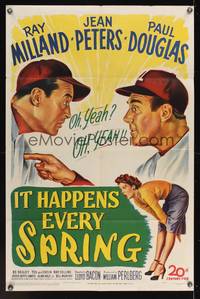 7s513 IT HAPPENS EVERY SPRING 1sh '49 Ray Milland & Douglas on St. Louis Cardinals baseball team!