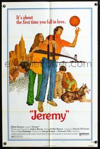 7s529 JEREMY style B 1sh '73 Robby Benson, basketball romance, the first time you fall in love!