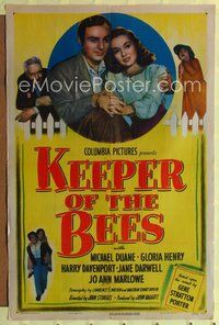 7s537 KEEPER OF THE BEES 1sh '47 directed by John Sturges, Michael Duane & Gloria Henry!