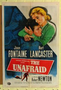 7s543 KISS THE BLOOD OFF MY HANDS 1sh R49 Burt Lancaster & Joan Fontaine, The Unafraid!