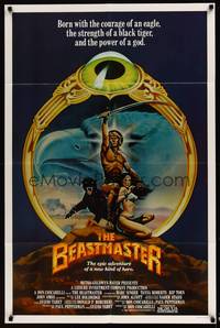 8b190 BEASTMASTER int'l 1sh '82 cool fantasy art of barechested Marc Singer & sexy Tanya Roberts!