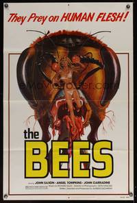 8b191 BEES 1sh '78 John Saxon, Angel Tompkins, giant killer bee & sexy girl artwork by Kollar!