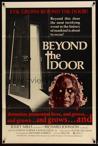 8b194 BEYOND THE DOOR 1sh '74 demonic possession lives, the most terrifying event of mankind!