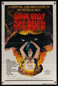 8b206 BLOOD ORGY OF THE SHE DEVILS 1sh '72 Ted V. Mikels, a plunge into the depths of Hell!