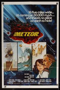 8b427 METEOR English 1sh '79 Sean Connery, Natalie Wood, different artwork by Robert Tanenbaum!