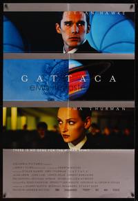 8b322 GATTACA DS 1sh '97 Ethan Hawke, Uma Thurman, there is no gene for the human spirit!