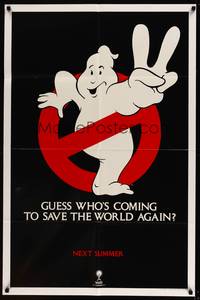 8b326 GHOSTBUSTERS 2 advance teaser 1sh '89 Ivan Reitman, best huge image of ghost logo!