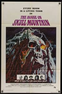 8b362 HOUSE ON SKULL MOUNTAIN 1sh '74 Robert Tanenbaum art, every room is a living tomb!