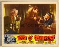 8b090 HOUSE OF FRANKENSTEIN LC #3 R50 bearded Boris Karloff with hunchback J. Carroll Naish!