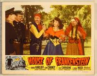 8b091 HOUSE OF FRANKENSTEIN LC #7 R50 uniformed policemen harassing gypsies outdoors!