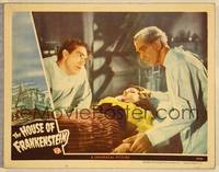 8b087 HOUSE OF FRANKENSTEIN LC '44 Boris Karloff & J. Carroll Naish with Elena Verdugo on table!