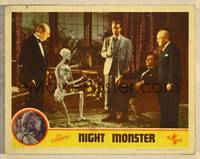 8b116 NIGHT MONSTER LC '42 great image of men staring at skeleton kneeling & holding box!