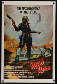 8b414 MAD MAX 1sh '80 art of wasteland cop Mel Gibson, George Miller Australian sci-fi classic!