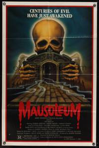 8b424 MAUSOLEUM 1sh '83 cool huge skeleton art, centuries of evil have just awakened!