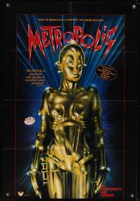 8b428 METROPOLIS video 1sh R84 Fritz Lang classic, great art of female robot by Nikosey!