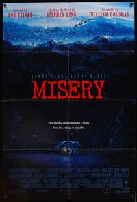 8b429 MISERY signed 1sh '90 by both James Caan & Kathy Bates, written by Stephen King!