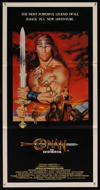 8c276 CONAN THE DESTROYER Aust daybill '84 Arnold Schwarzenegger, the most powerful legend of all!