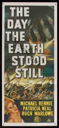 8c281 DAY THE EARTH STOOD STILL Aust daybill R70s classic Robert Wise sci-fi, strange art!