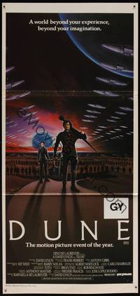 8c286 DUNE Aust daybill '84 David Lynch sci-fi epic, cool art of Kyle MacLachlan!