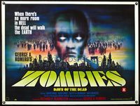 8c190 DAWN OF THE DEAD British quad '80 Romero, there's no more room in HELL for the dead, Zombies!