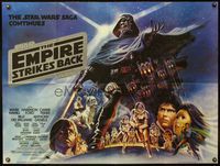 8c192 EMPIRE STRIKES BACK British quad 1980 different Tom Jung art including Lando Calrissian!