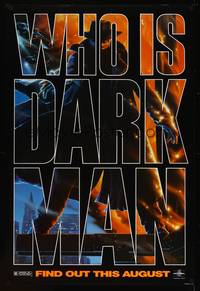 8c507 DARKMAN DS teaser 1sh '90 Sam Raimi, cool artwork of masked hero Liam Neeson!