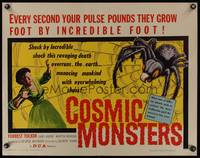 8c089 COSMIC MONSTERS 1/2sh '58 cool art of giant spider in web & terrified woman!