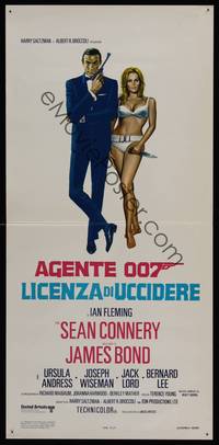 8c215 DR. NO Italian locandina R70s art of Sean Connery as James Bond with sexy Ursula Andress!