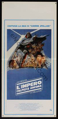 8c218 EMPIRE STRIKES BACK Italian locandina '80 George Lucas classic, cool artwork by Tom Jung!