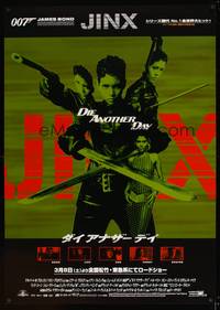 8c361 DIE ANOTHER DAY advance DS Japanese 29x41 '03 images of sexy Halle Berry as Jinx w/swords!