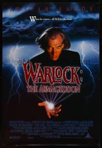 8c564 WARLOCK: THE ARMAGEDDON 1sh '93 Julian Sands, Chris Young, wild horror!