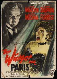 8d161 PHANTOM OF THE RUE MORGUE German '54 great art of Karl Malden & screaming Patricia Medina!