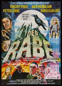 8d163 RAVEN German '80 art of Boris Karloff, Vincent Price & Peter Lorre by Reynold Brown!