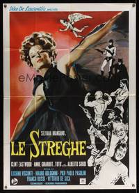 8d098 WITCHES Italian 1p '67 Le Streghe, Clint Eastwood, Silvana Mangano, art by Enrico De Seta!