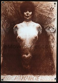 8e747 WOMEN IN POSTERS Polish 26x38 '80 strange Starowieyski art of woman's torso!