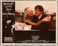 8j175 DEATH WISH II LC #8 '82 close up of Charles Bronson & Jill Ireland sitting at table!