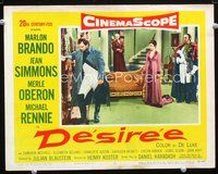 8j184 DESIREE LC #2 '54 Jean Simmons stares at Marlon Brando as Napoleon!