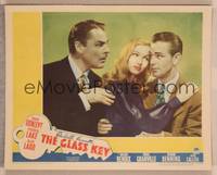 8j321 GLASS KEY LC '42 close up 3-shot of Alan Ladd, sexy Veronica Lake & Brian Donlevy!