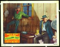 8j798 YELLOW SKY LC #2 '48 Richard Widmark & John Russell wait to ambush Gregory Peck!