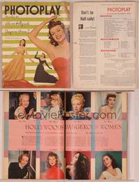 8k128 PHOTOPLAY magazine November 1948, three images of sexy Rita Hayworth by Bob Coburn!