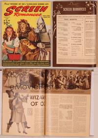 8k108 SCREEN ROMANCES magazine August 1939, Judy Garland, Bert Lahr & Jack Haley in Wizard of Oz!