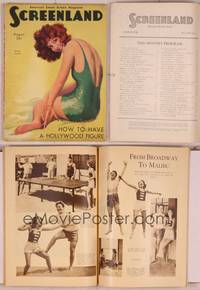 8k083 SCREENLAND magazine August 1930, wonderful art of sexy Nancy Carroll by Rolf Armstrong!