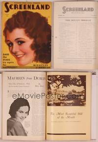 8k085 SCREENLAND magazine October 1930, great smiling portrait of Janet Gaynor by Rolf Armstrong!